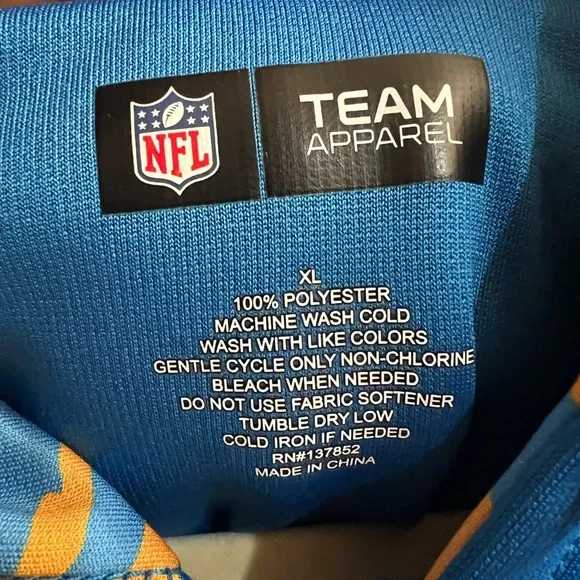 Chargers NFL football Blue and Yellow Bolt Up Hoodie - Picture 4 of 4